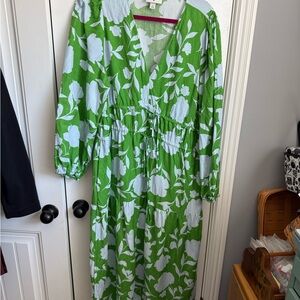 Kate Spade for Target Green Floral V-Neck Maxi Dress